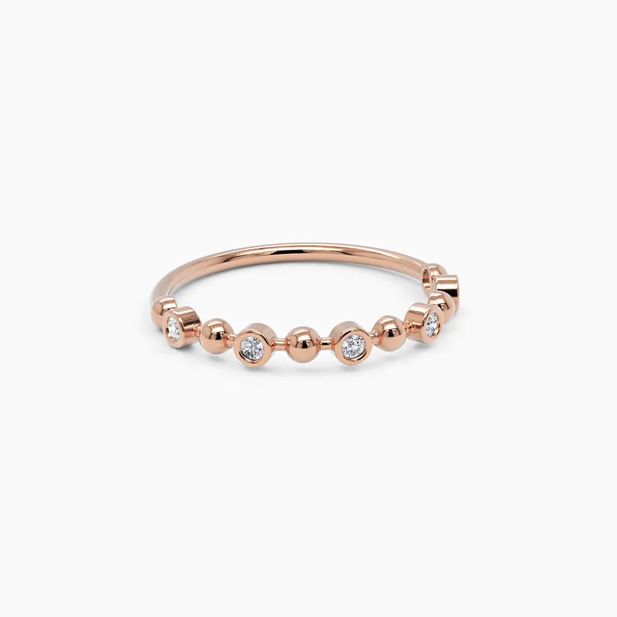 Bezel Ring With 5 Diamonds in Yellow Gold - Narcissus