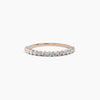 Half-Studded Round Diamond Band - Rose Gold