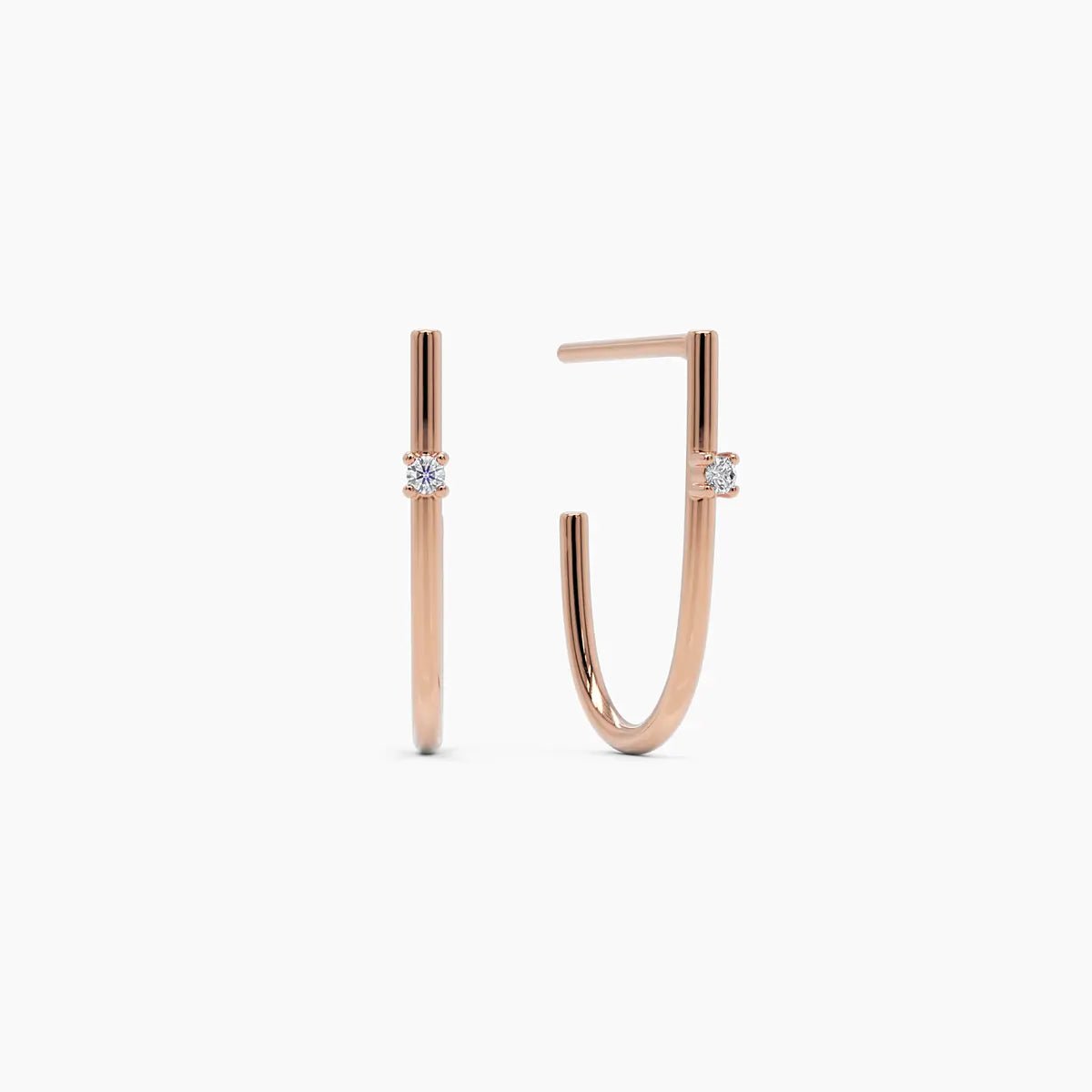 Long Hoop Earrings With Diamond - Narcissus
