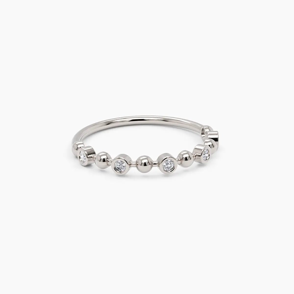 Bezel Ring With 5 Diamonds in Yellow Gold - Narcissus