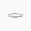 Half-Studded Round Diamond Band - White Gold