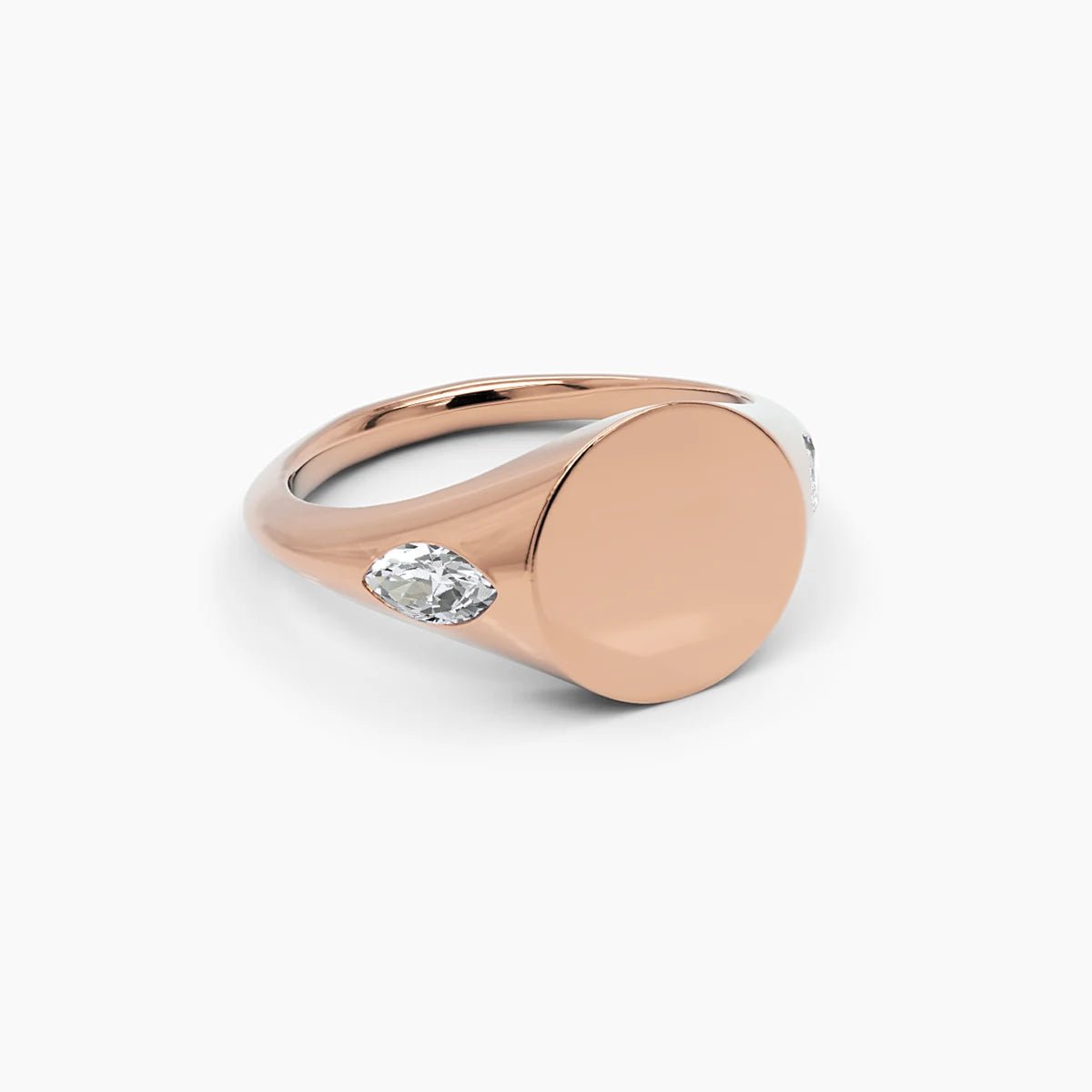 Marquise Diamond Signet Ring - Narcissus