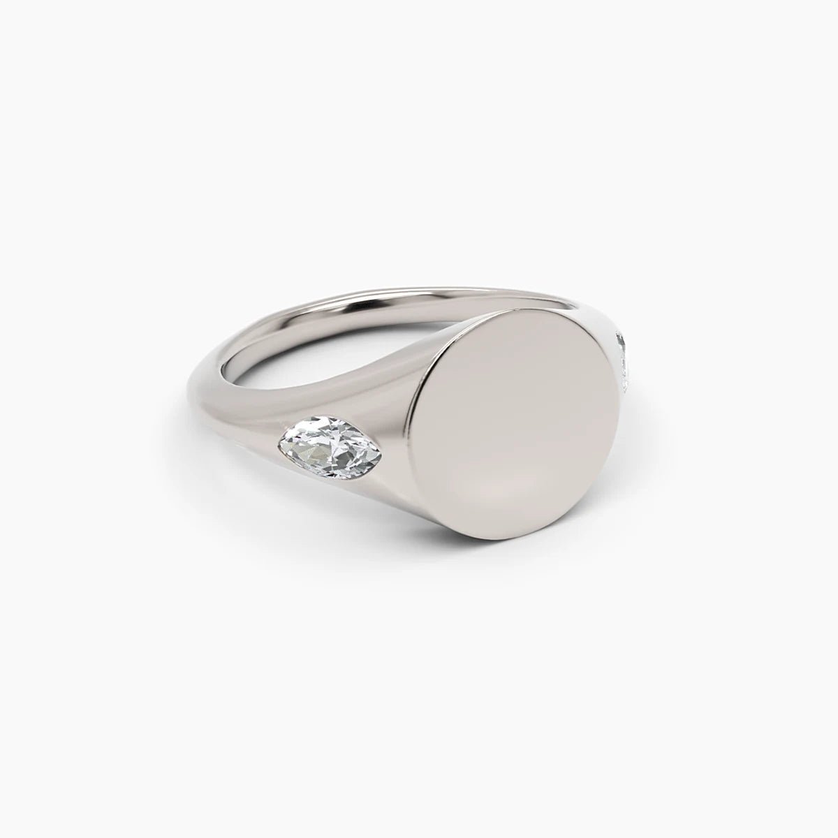 Marquise Diamond Signet Ring - Narcissus