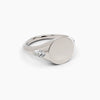 Marquise Diamond Signet Ring - White Gold