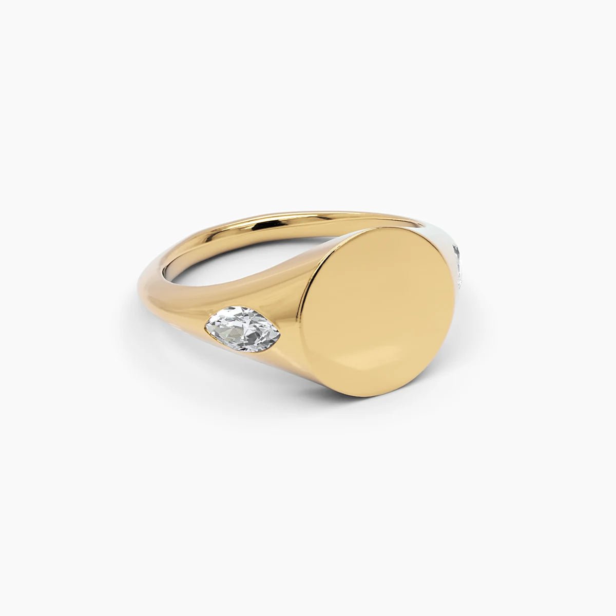Marquise Diamond Signet Ring - Narcissus