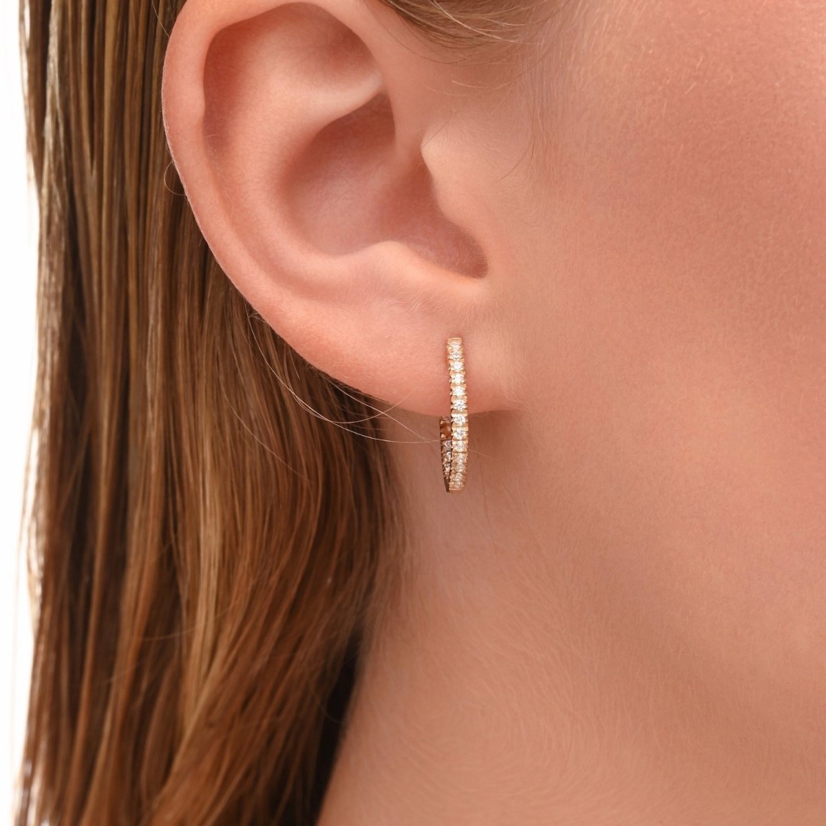Diamond Huggie Earrings - Narcissus