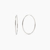 Large Thin Hoop Earrings - White Gold (pair)