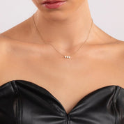 Three Diamond Bezel Necklace - Narcissus