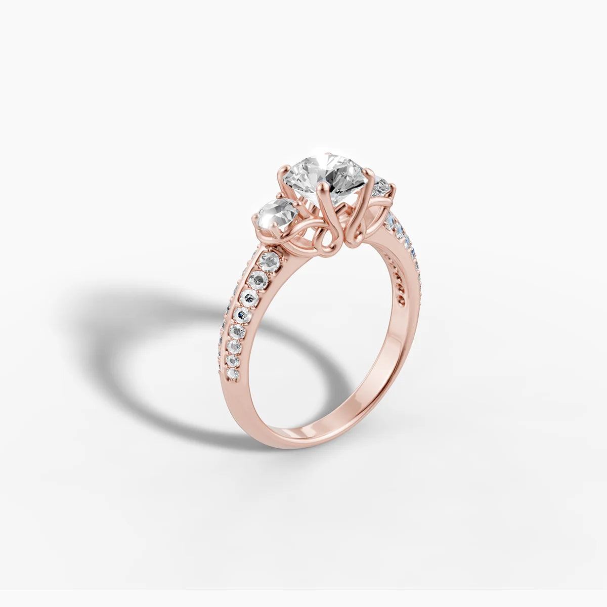 Art-Deco-Verlobungsring mit drei Diamanten