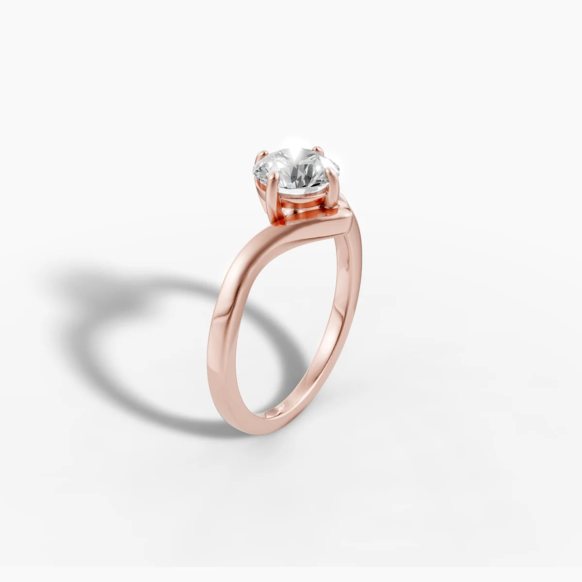 Chevron Solitaire Engagement Ring