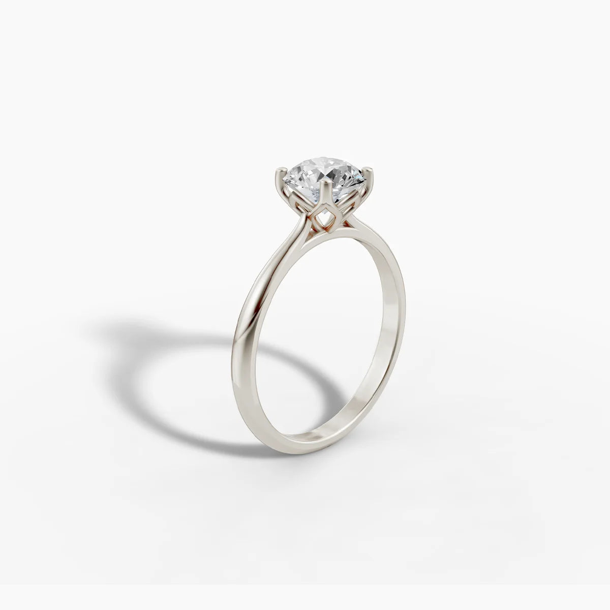 Floral Inspired Solitaire Engagement Ring