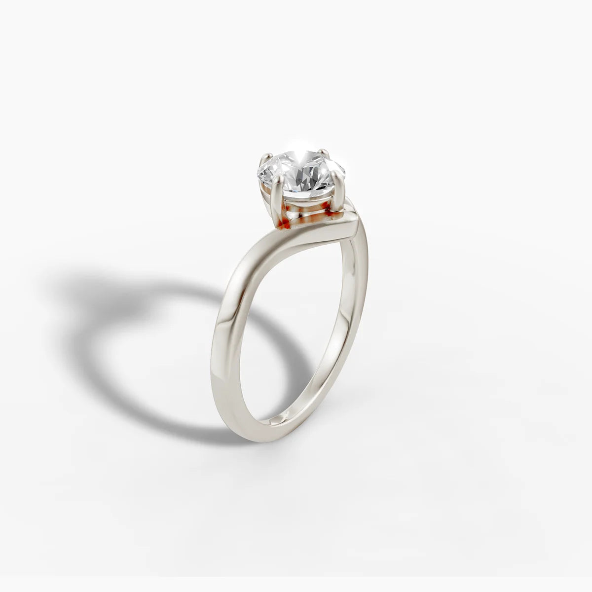 Chevron Solitaire Engagement Ring