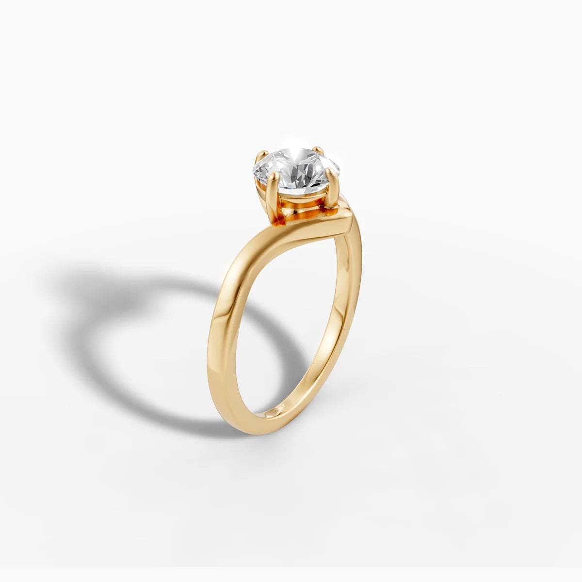 Chevron Solitaire Engagement Ring