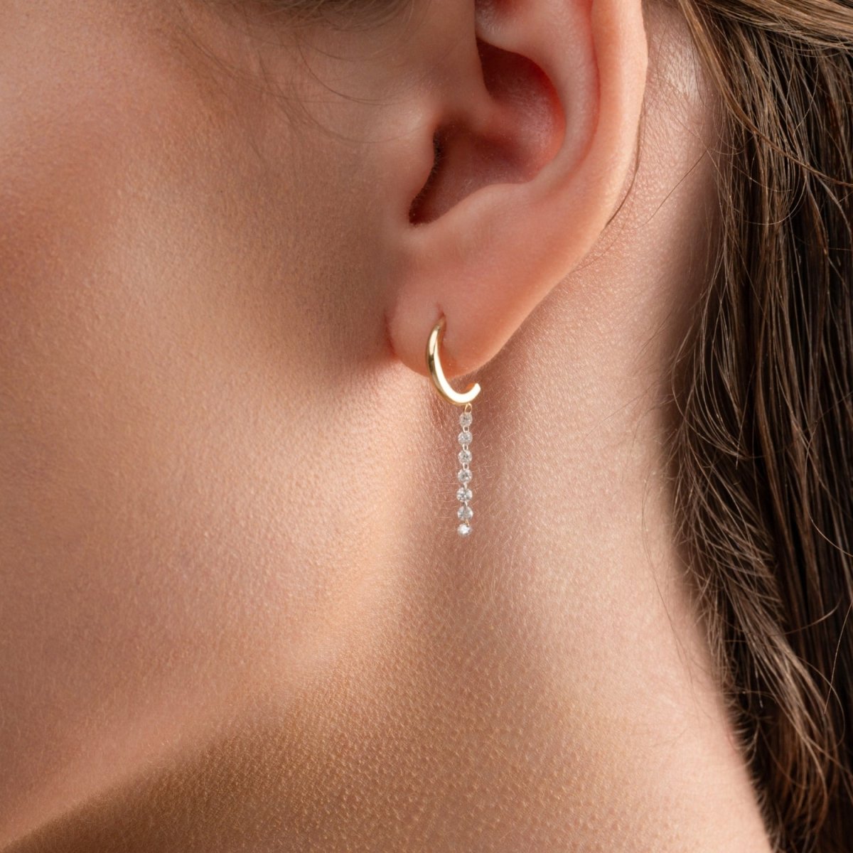 Nude Diamond Drop Earrings - Narcissus