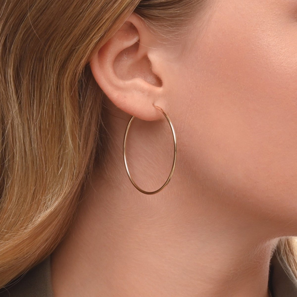 Gold Hoop Earrings - Narcissus