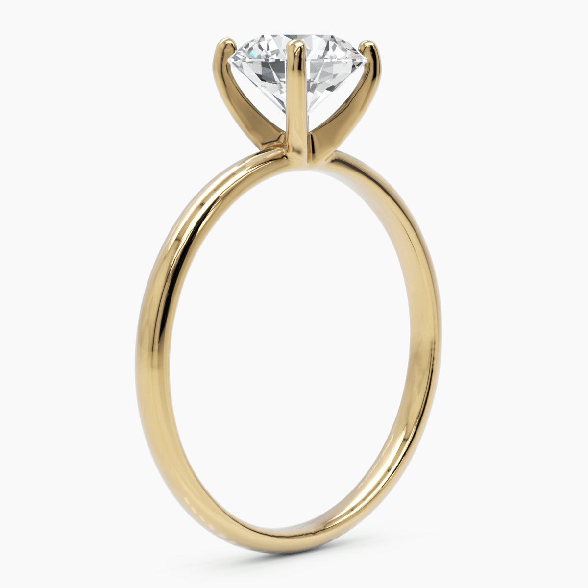 Classic Solitaire Diamond Engagement Ring - Narcissus