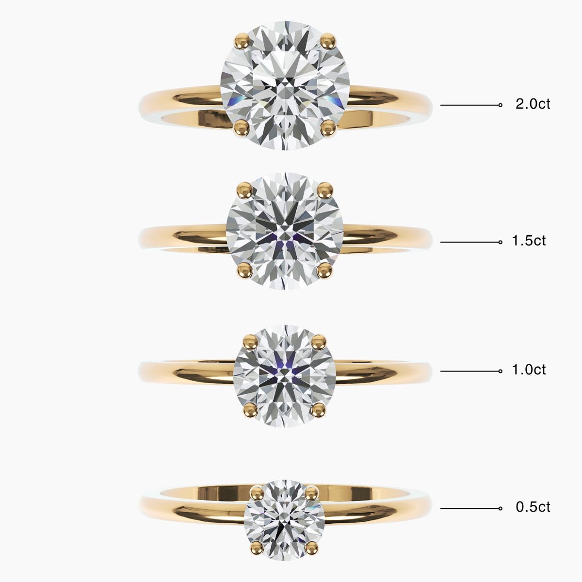 Classic Solitaire Diamond Engagement Ring - Narcissus