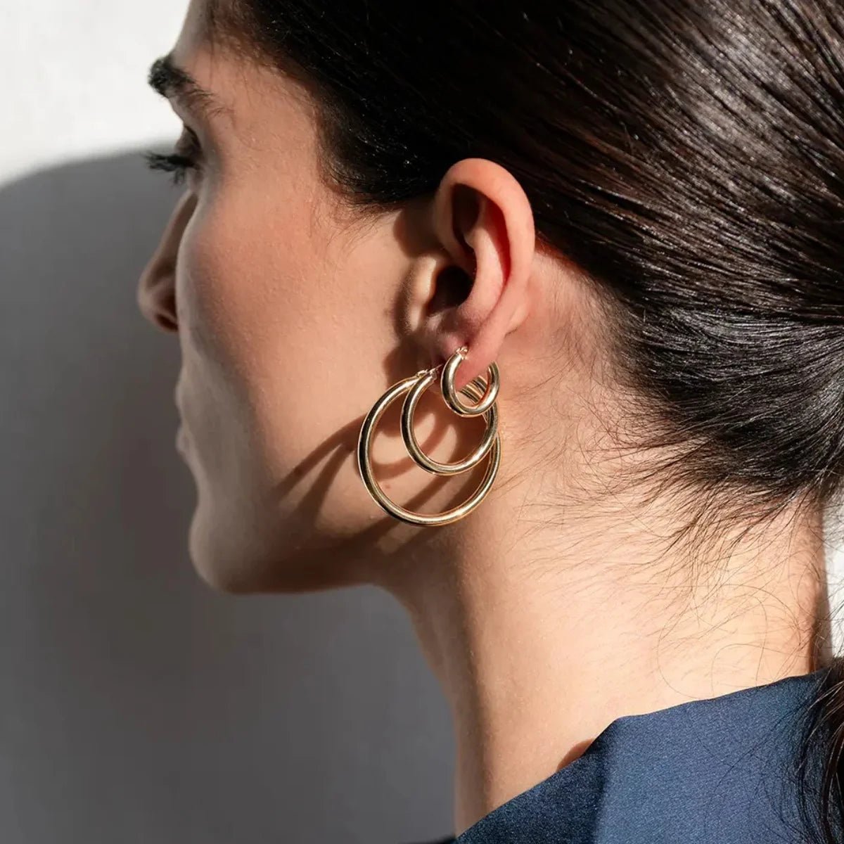 Classic Tube Hoop Earrings Large (pair) - Narcissus