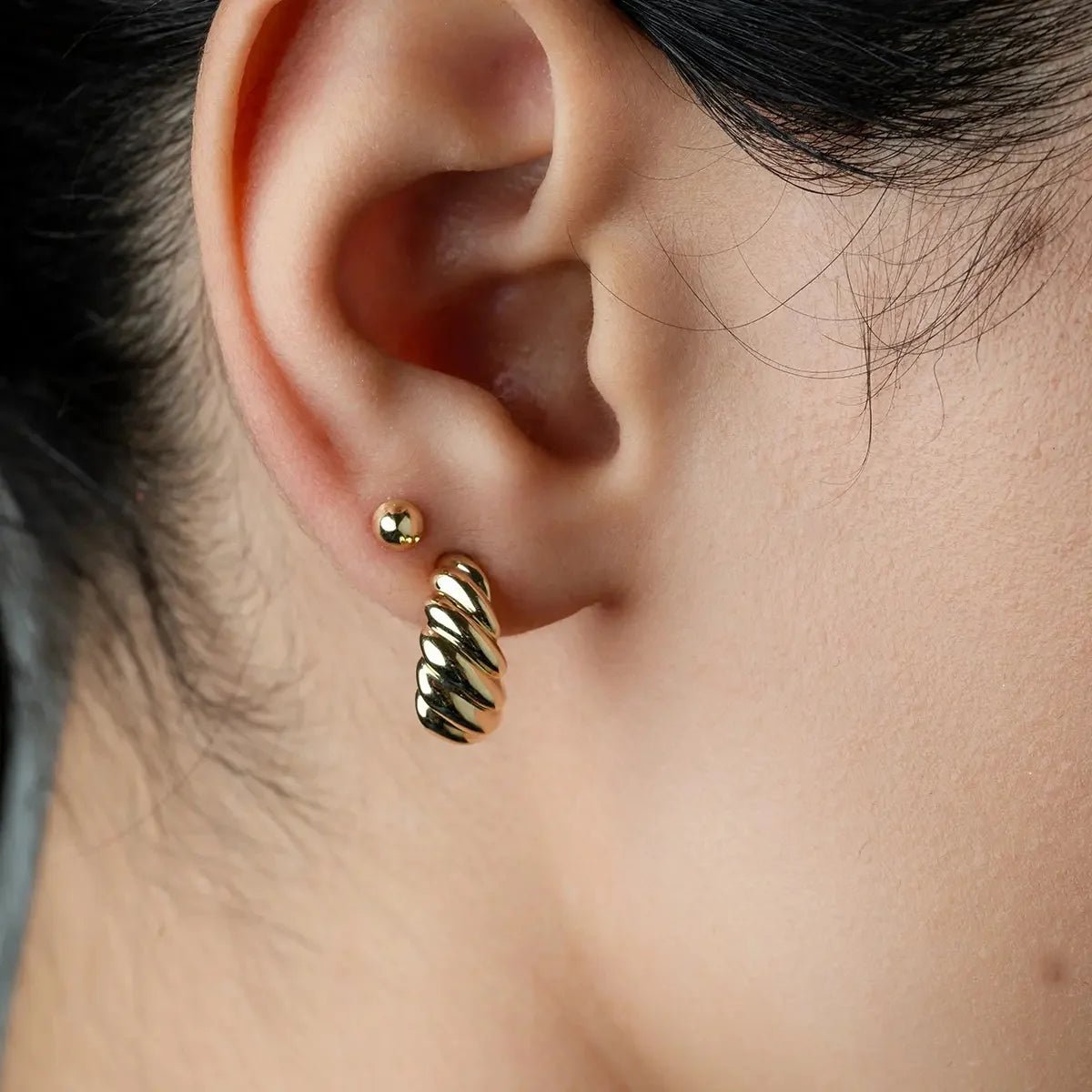 Bold Croissant Earrings (pair) - Narcissus