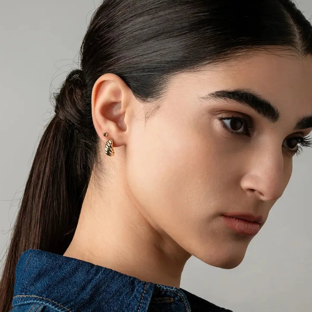Bold Croissant Earrings (pair) - Narcissus