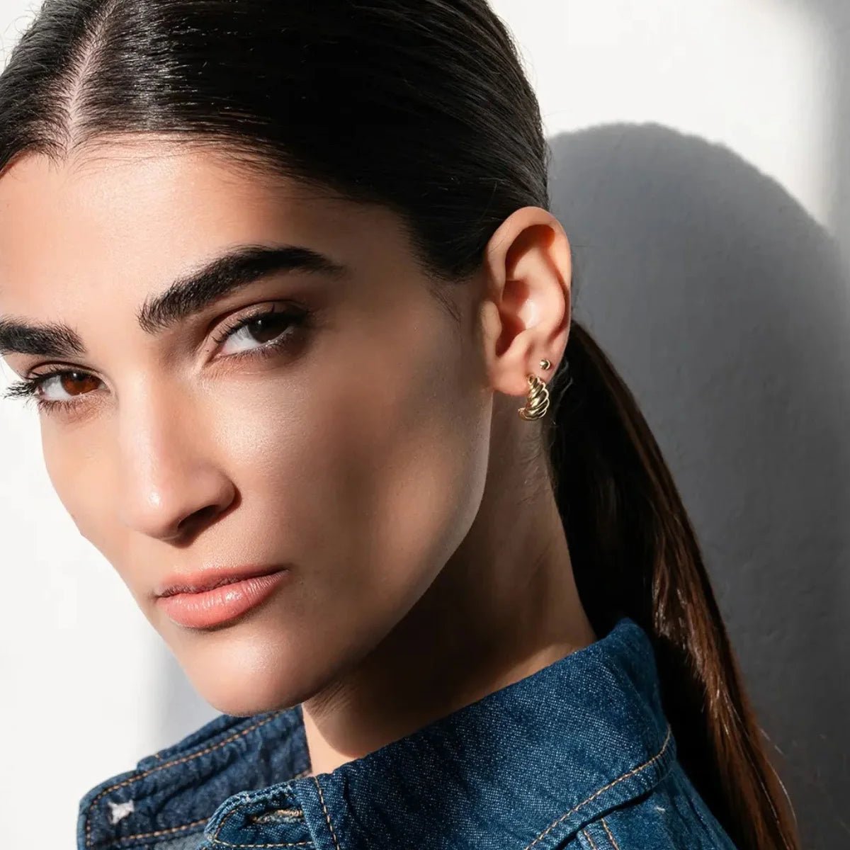 Bold Croissant Earrings (pair) - Narcissus