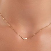 Dainty Diamond Bezel Bar Necklace - Narcissus