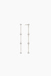 Diamond Drop Station Earrings - White Gold