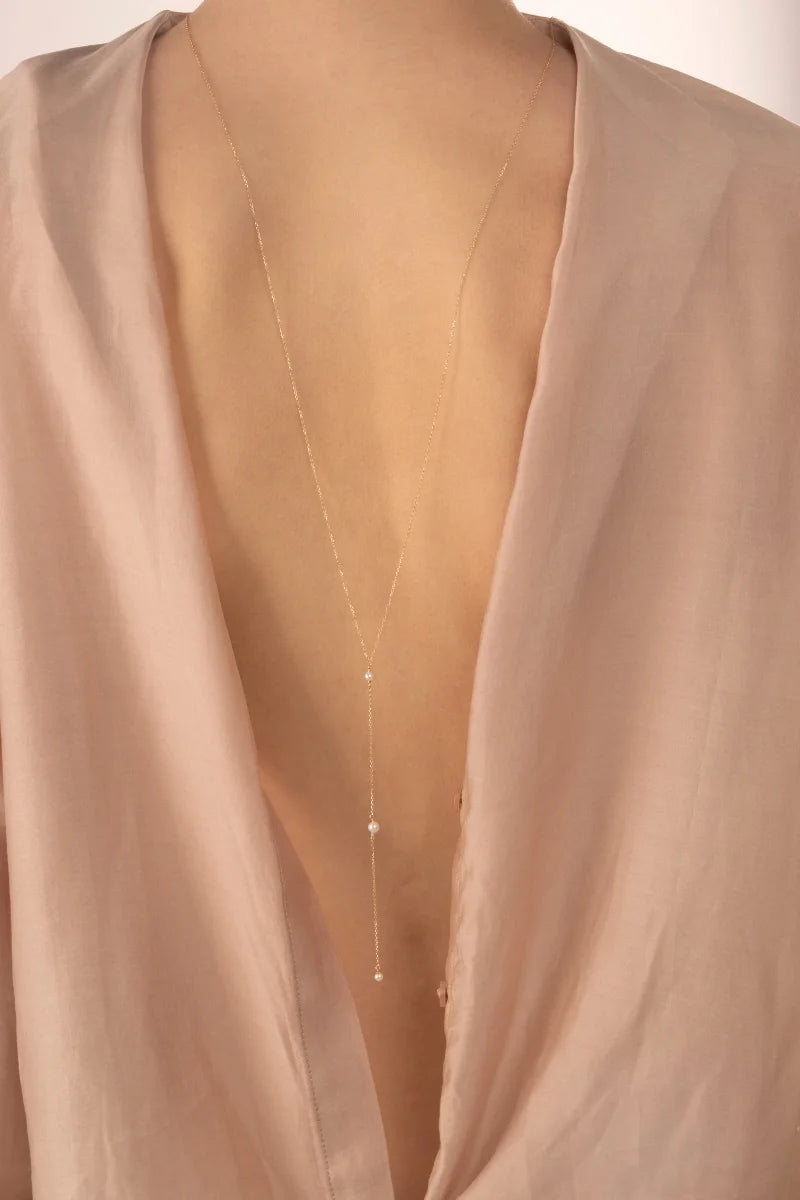 Naiad Pearl Back Necklace