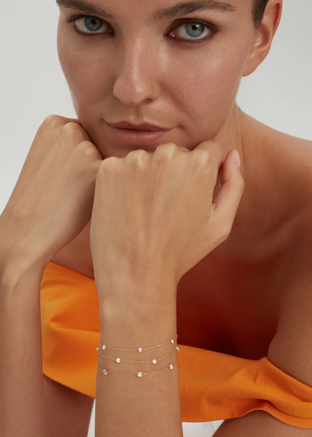 Núde Diamond Station Bracelet - Rose Gold