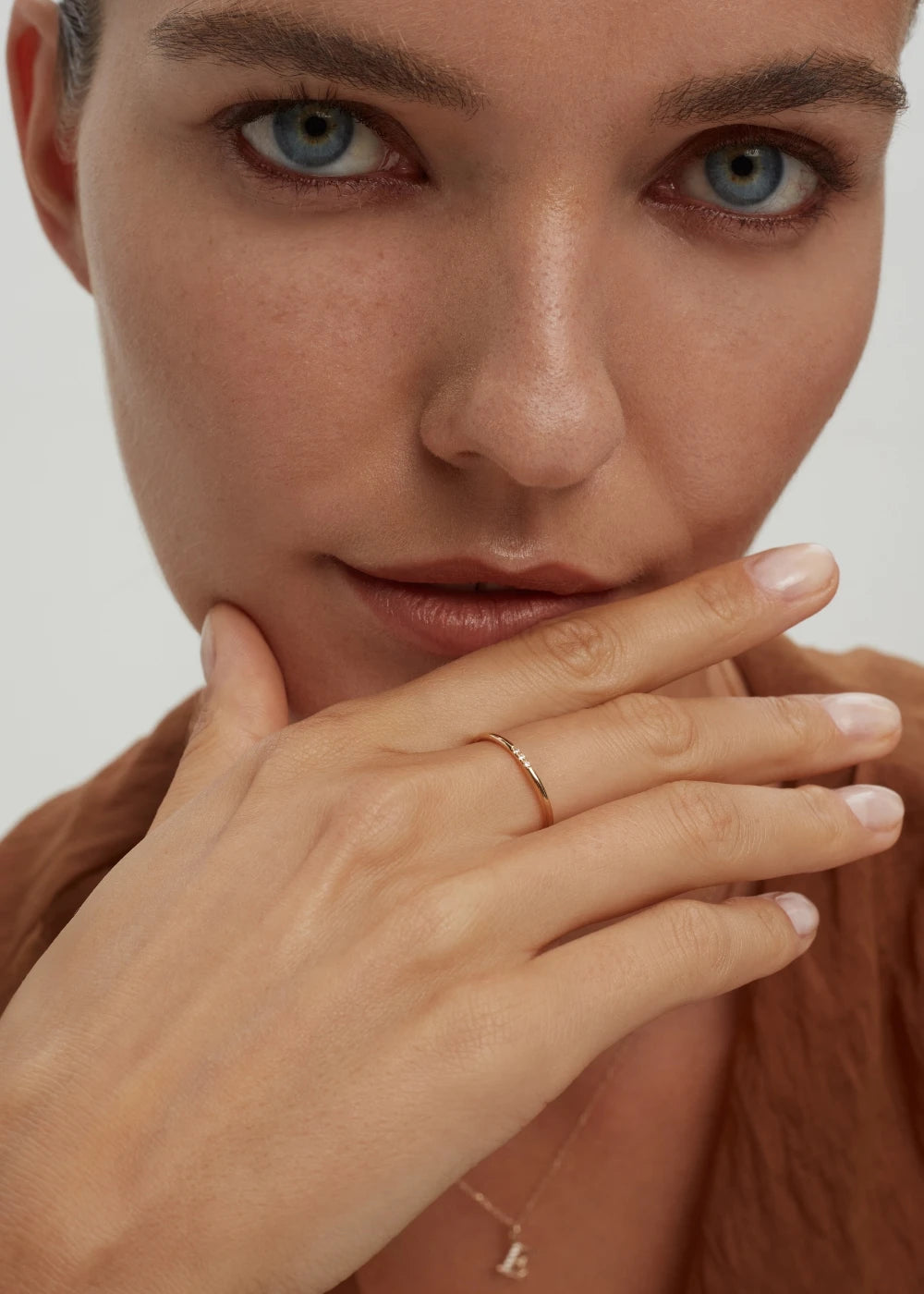 Three Diamond Band - Rose Gold