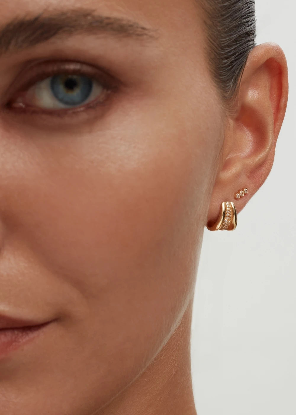Tiny Trio Stud Earrings