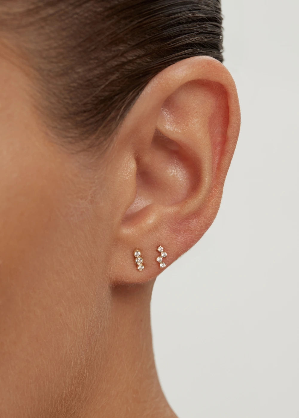 Tiny Trio Stud Earrings