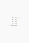 Linear Diamond Drop Earrings - White Gold