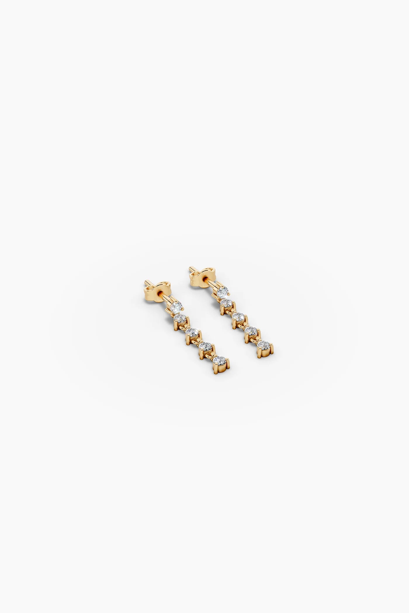 Linear Diamond Drop Earrings