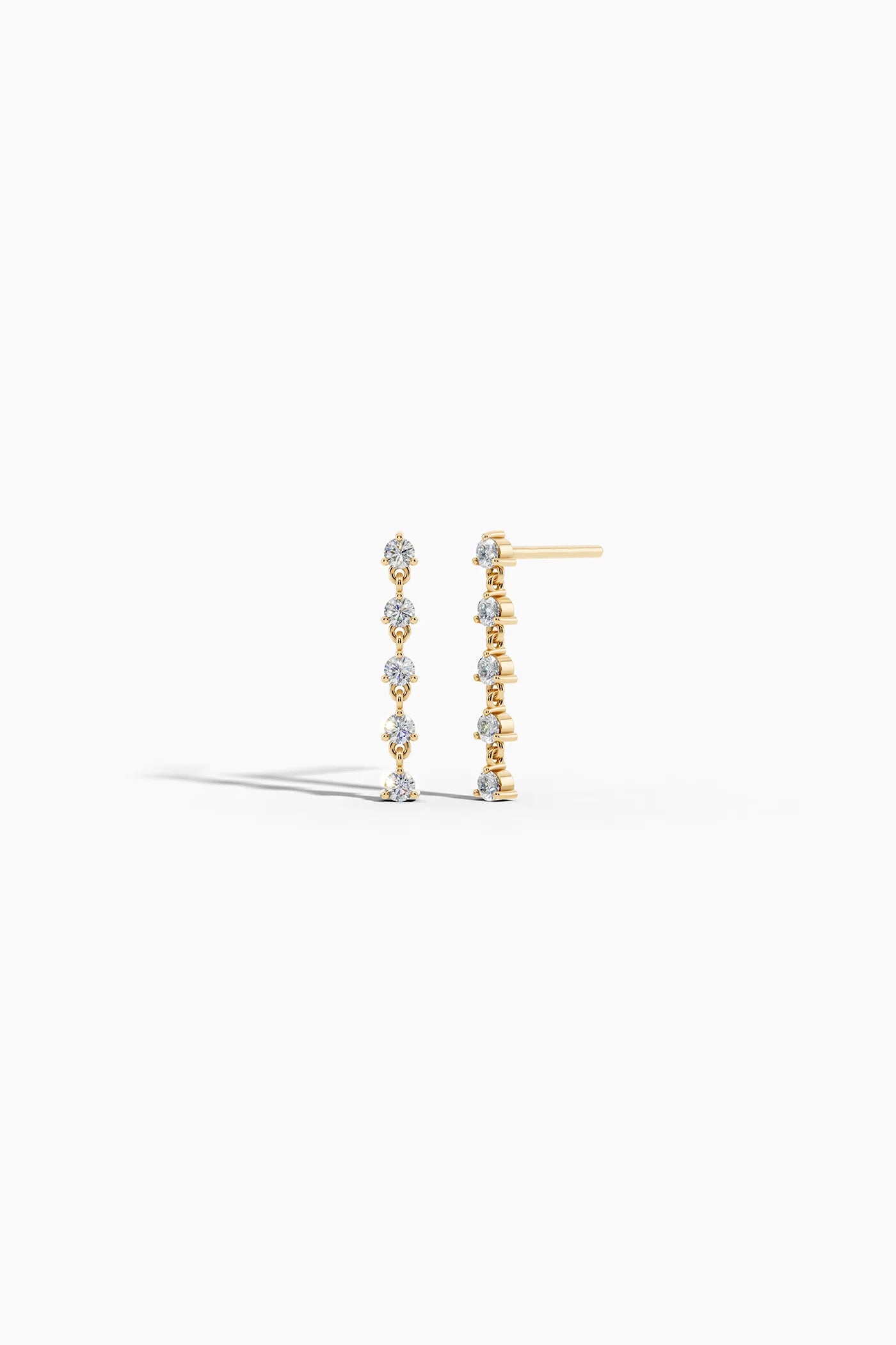 Linear Diamond Drop Earrings