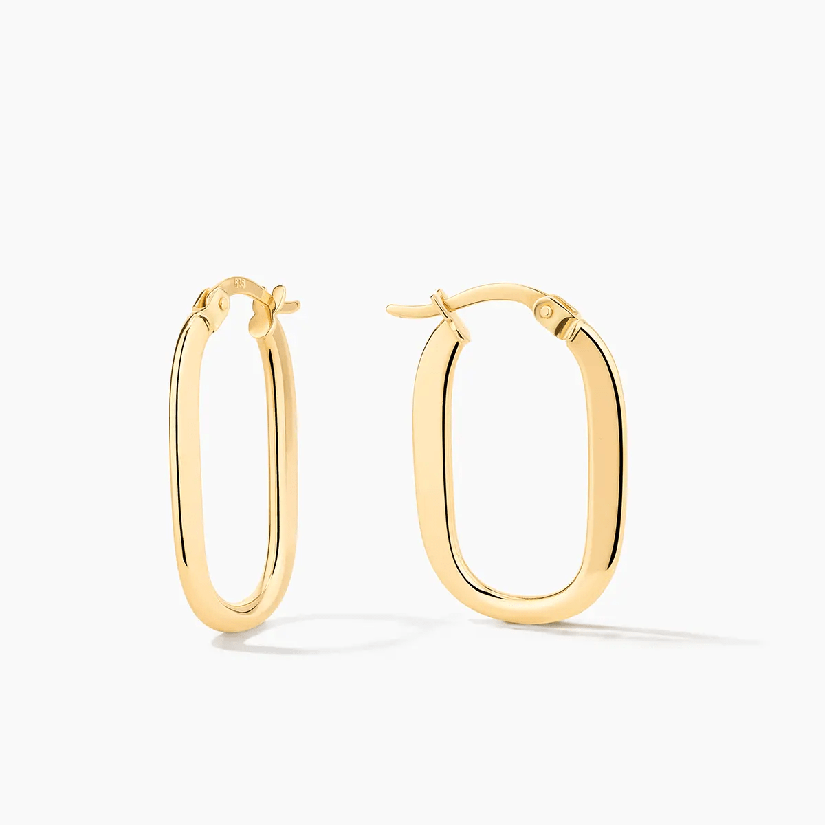 Elongated Oval Hoop Earrings (pair) - Narcissus