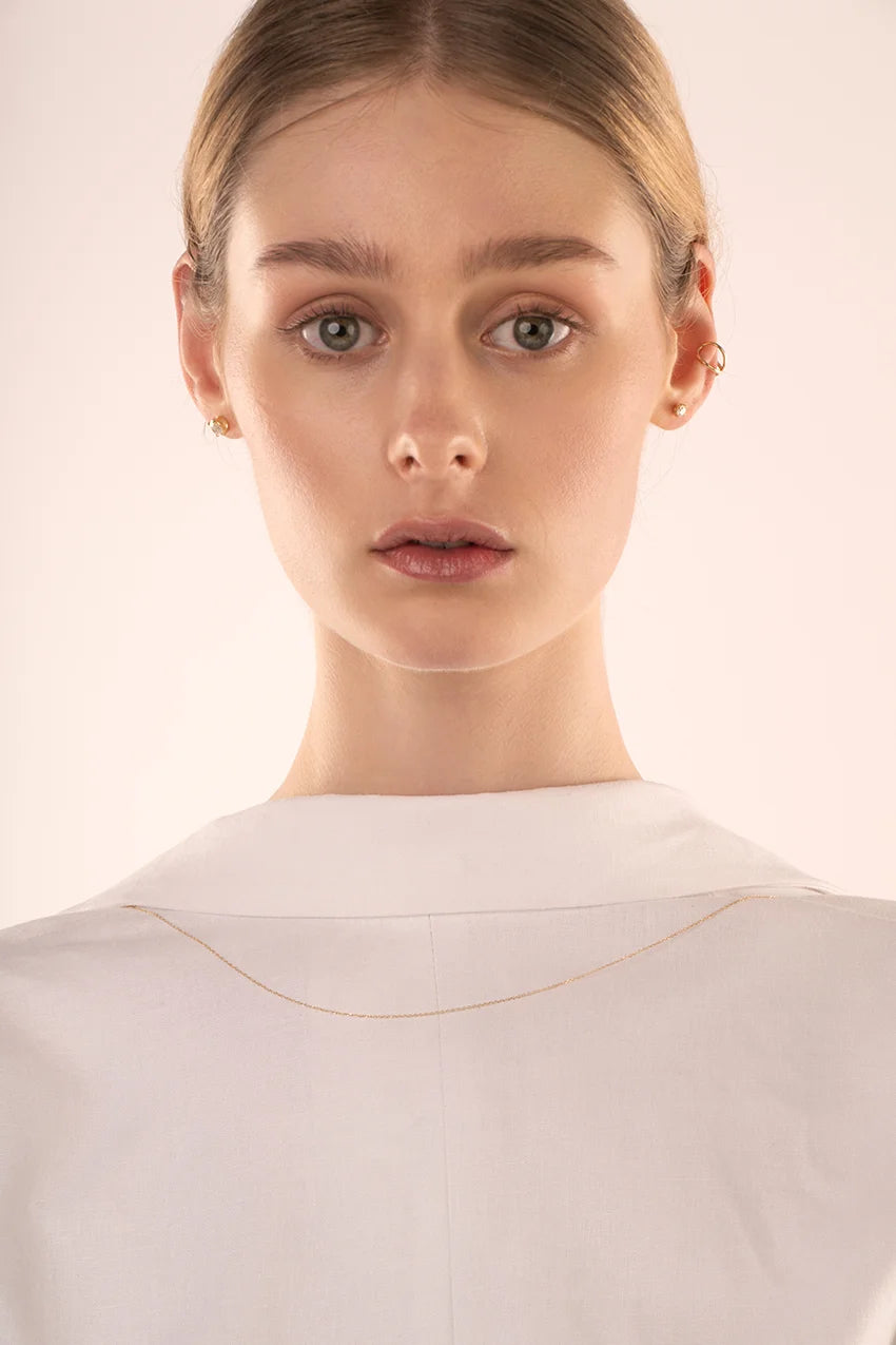 Bauchkette mit Perlen in Gold