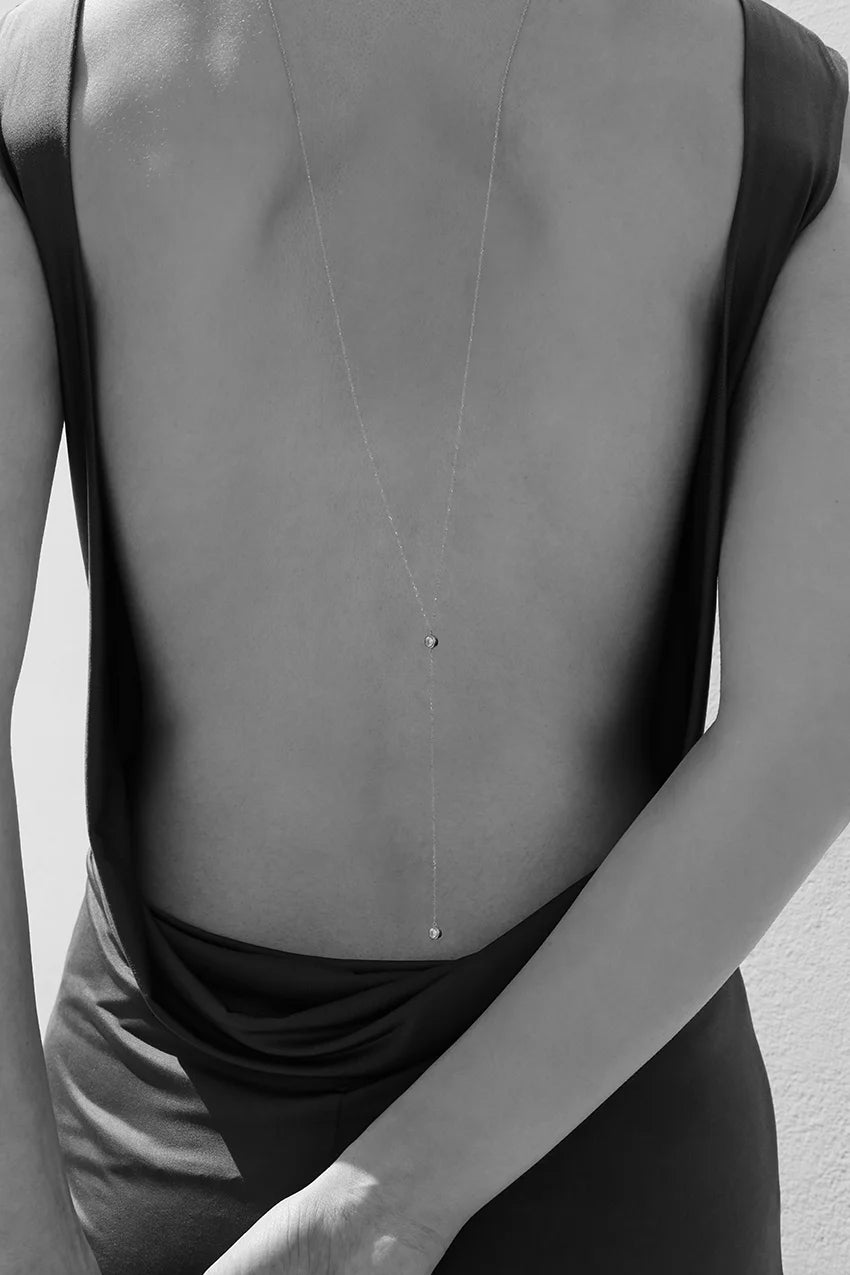 Bauchkette mit Perlen in Gold