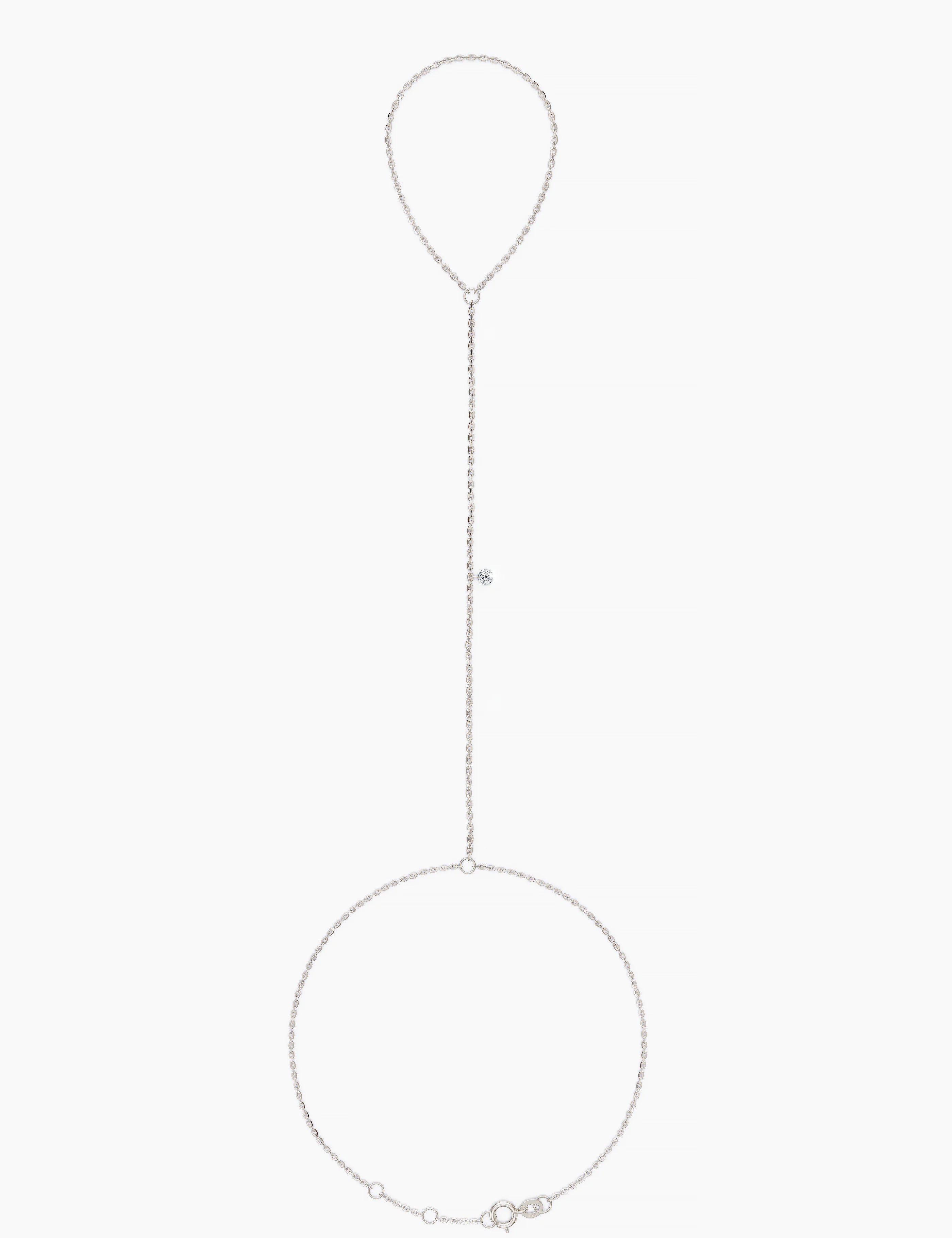 Núde Solitaire Diamond Hand Chain Bracelet