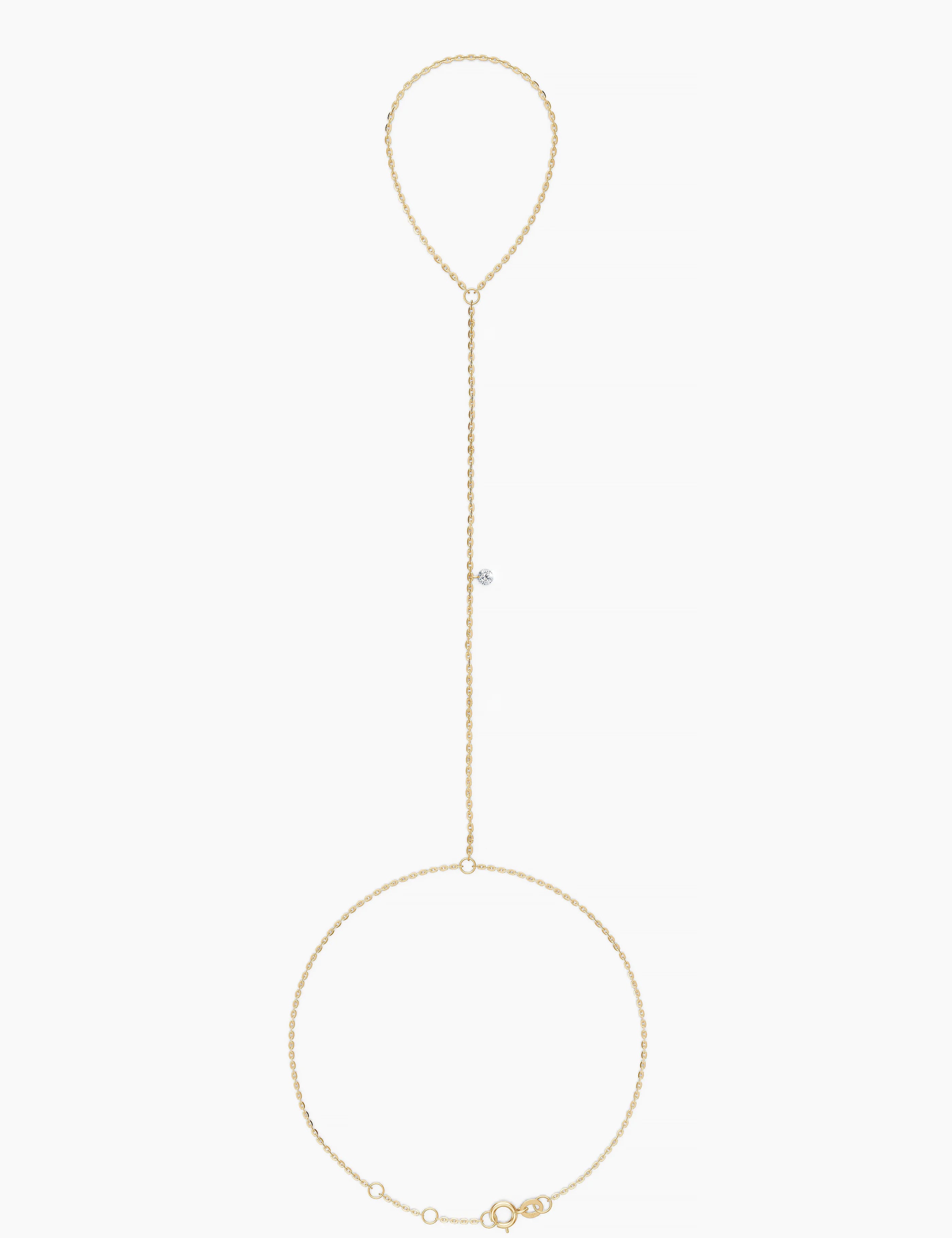 Núde Solitaire Diamond Hand Chain Bracelet
