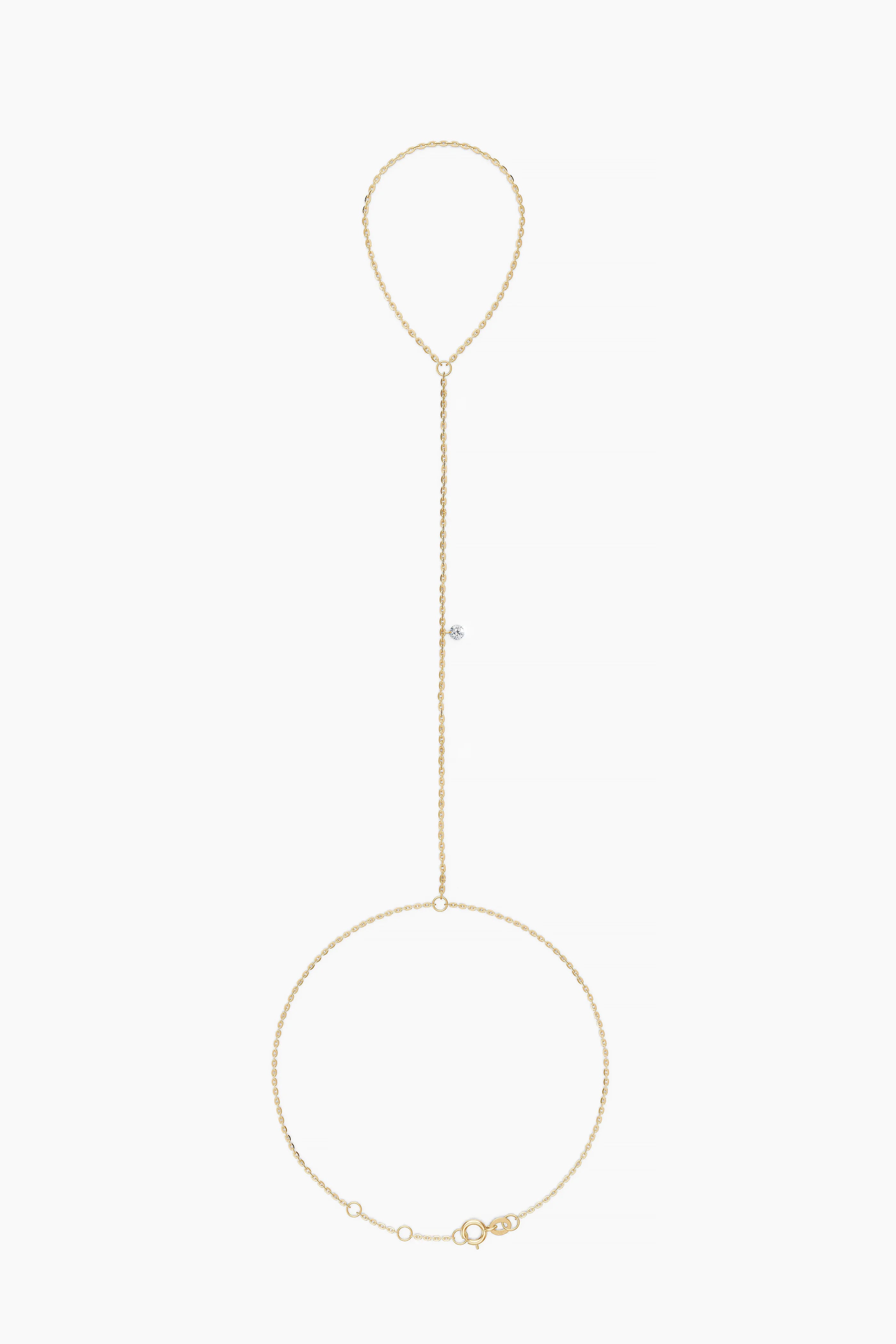 Núde Solitaire Diamond Hand Chain Bracelet