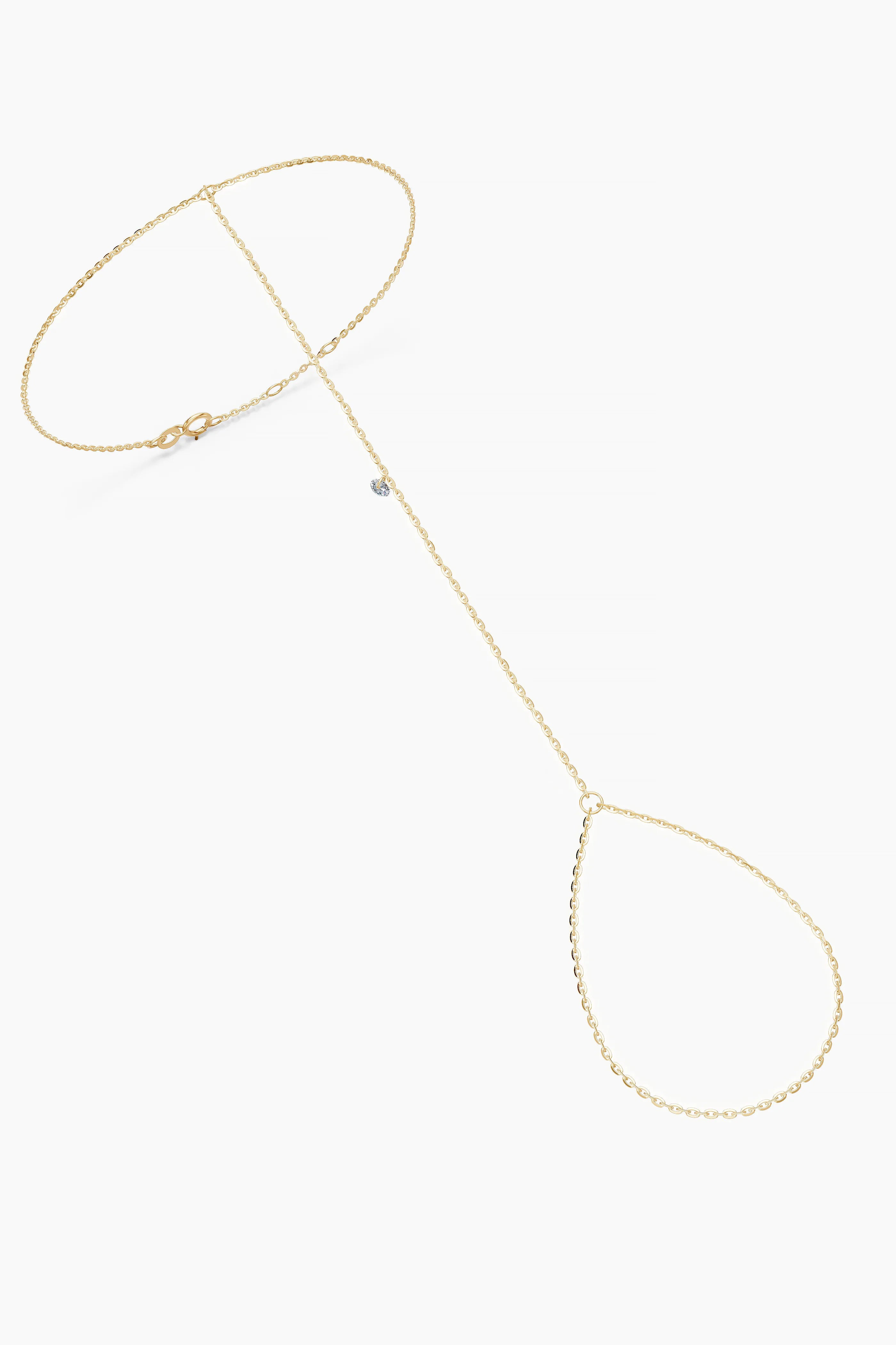 Núde Solitaire Diamond Hand Chain Bracelet