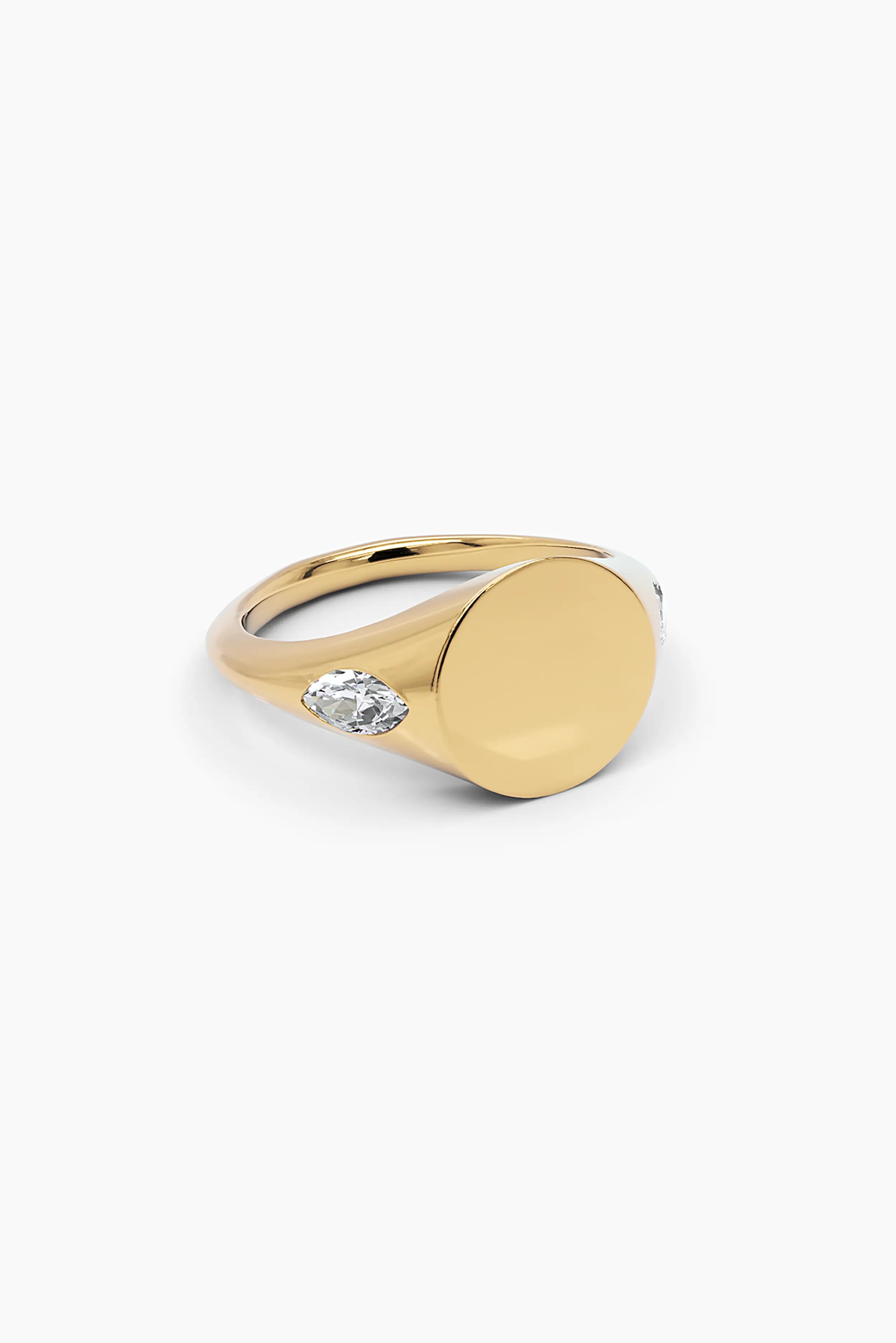 Marquise Diamond Signet Ring