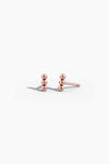 Beaded Bar Earrings - Rose Gold