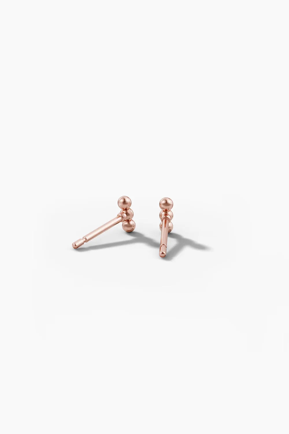 Beaded Bar Earrings - Rose Gold