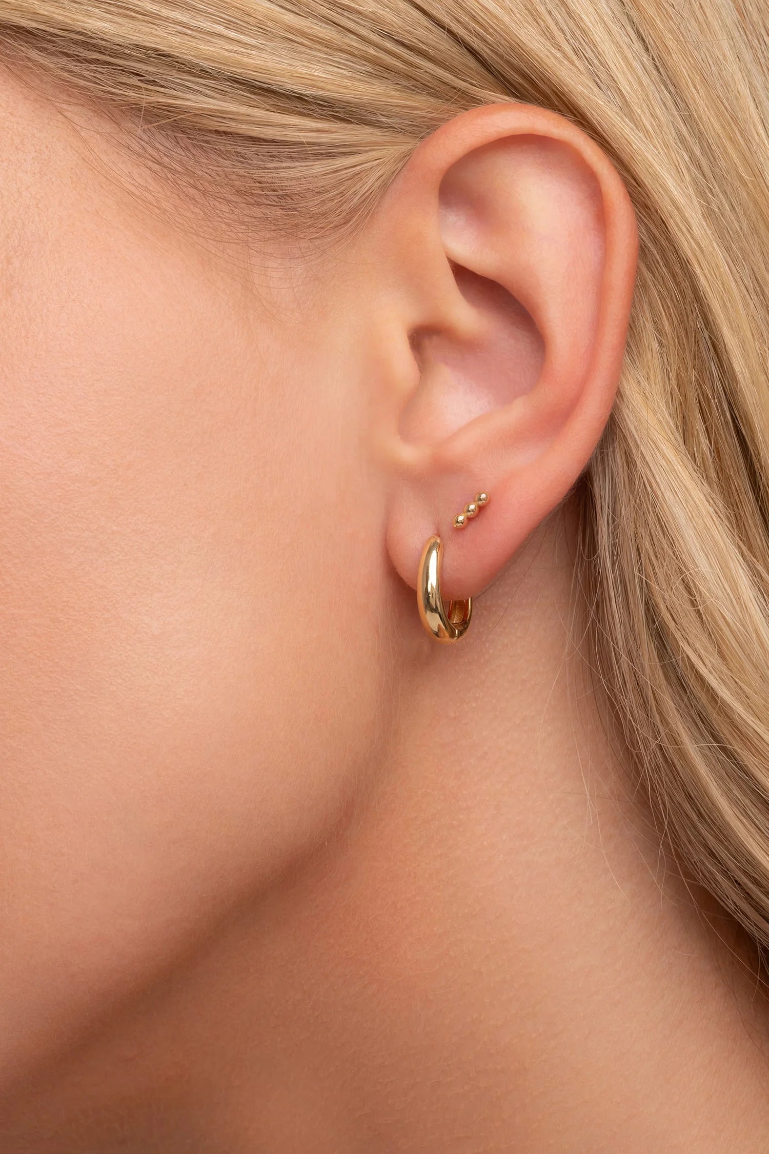 Beaded Bar Earrings in Rose Gold