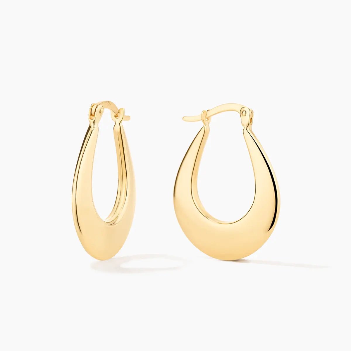 Flat Teardrop Hoop Earrings (pair) - Narcissus