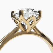 Floral Inspired Solitaire Engagement Ring - Narcissus