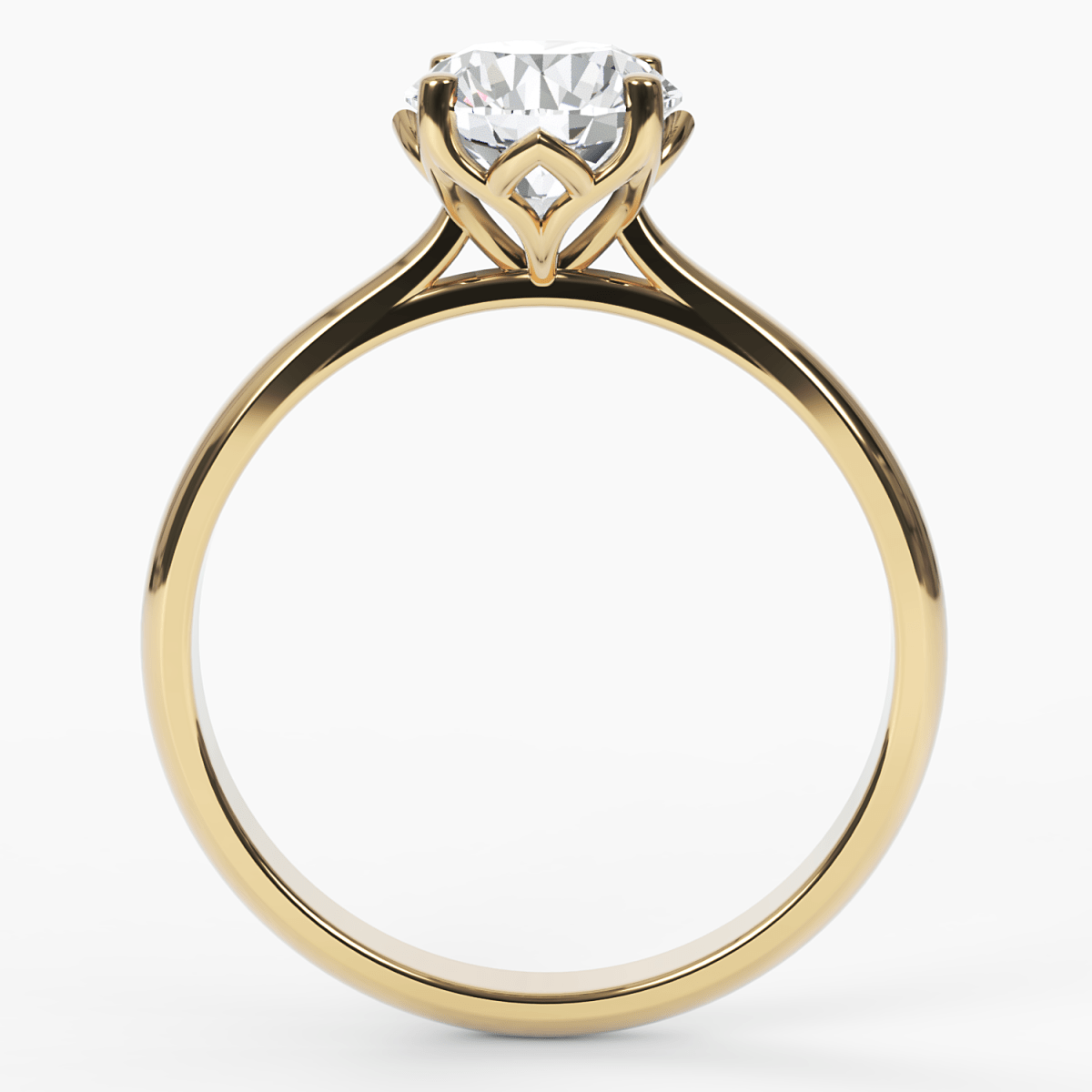 Floral Inspired Solitaire Engagement Ring - Narcissus