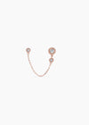 Trio Diamond Chain Stud (single) - Rose Gold